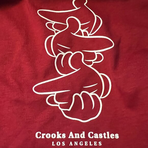 Crooks & Castles Los Angeles Finger Guns Logo Tee NWT Large - Picture 3 of 4